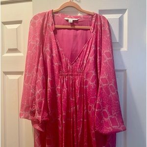 Diane Von Furstenberg Pink Snake Rose Fleurette Mini Dress 8